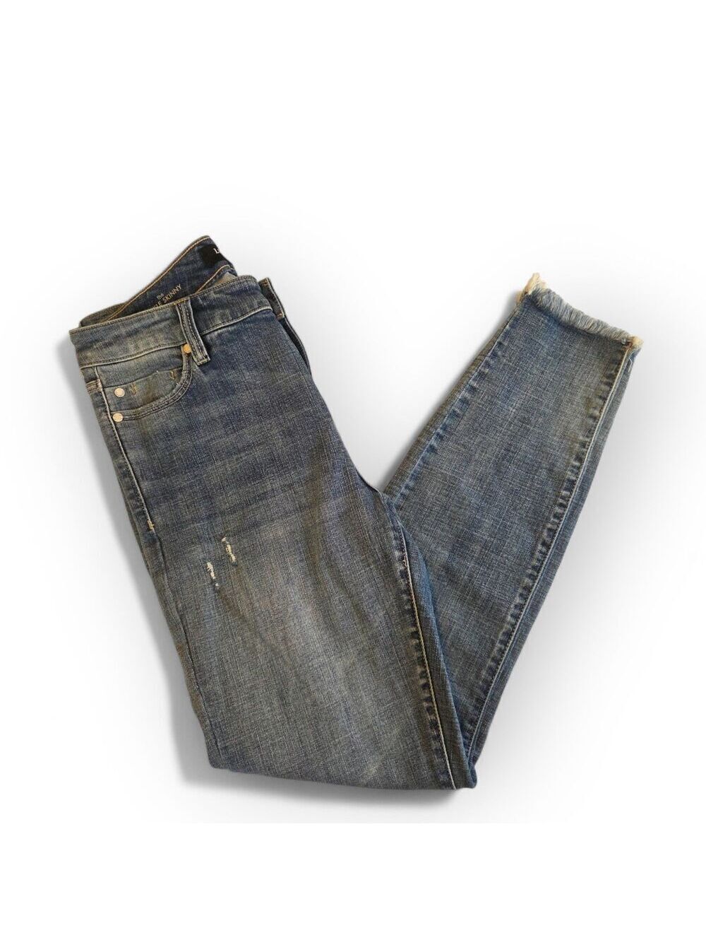 Liverpool 6/28 Women's Jeans Ankle Skinny Distressed Light Stretch Legs & Waist